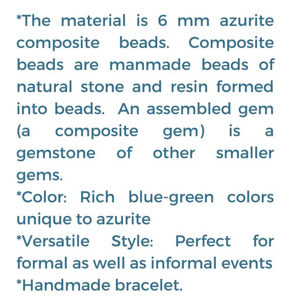 Azurite Beaded Bracelet 1735 - Picture 5 of 5